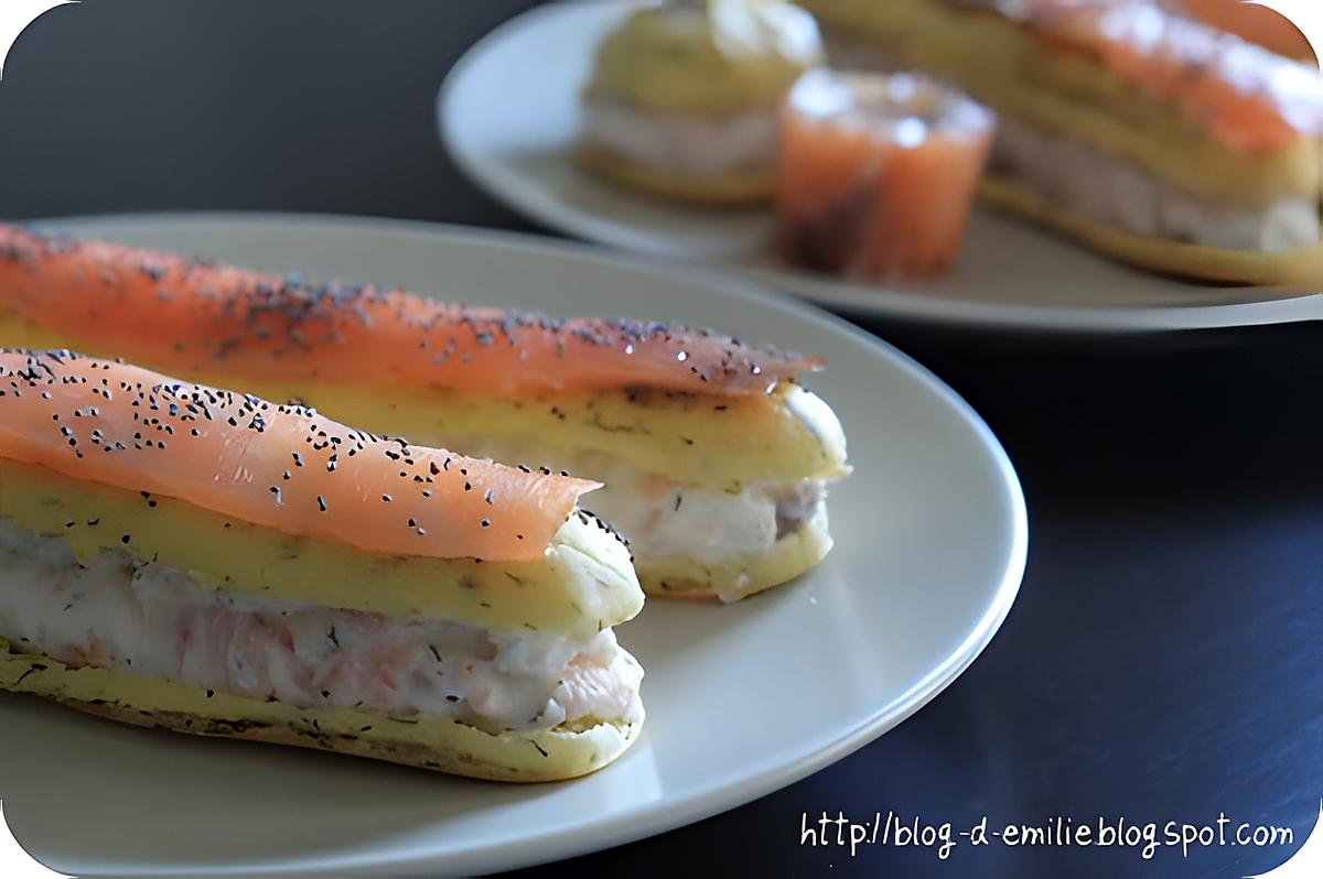 recette Eclairs salés au saumon