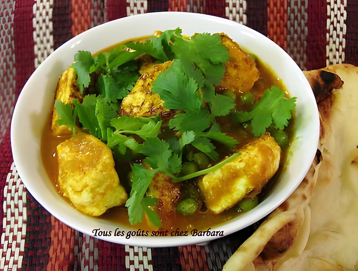 recette Curry de paneer aux pois verts (matar paneer)