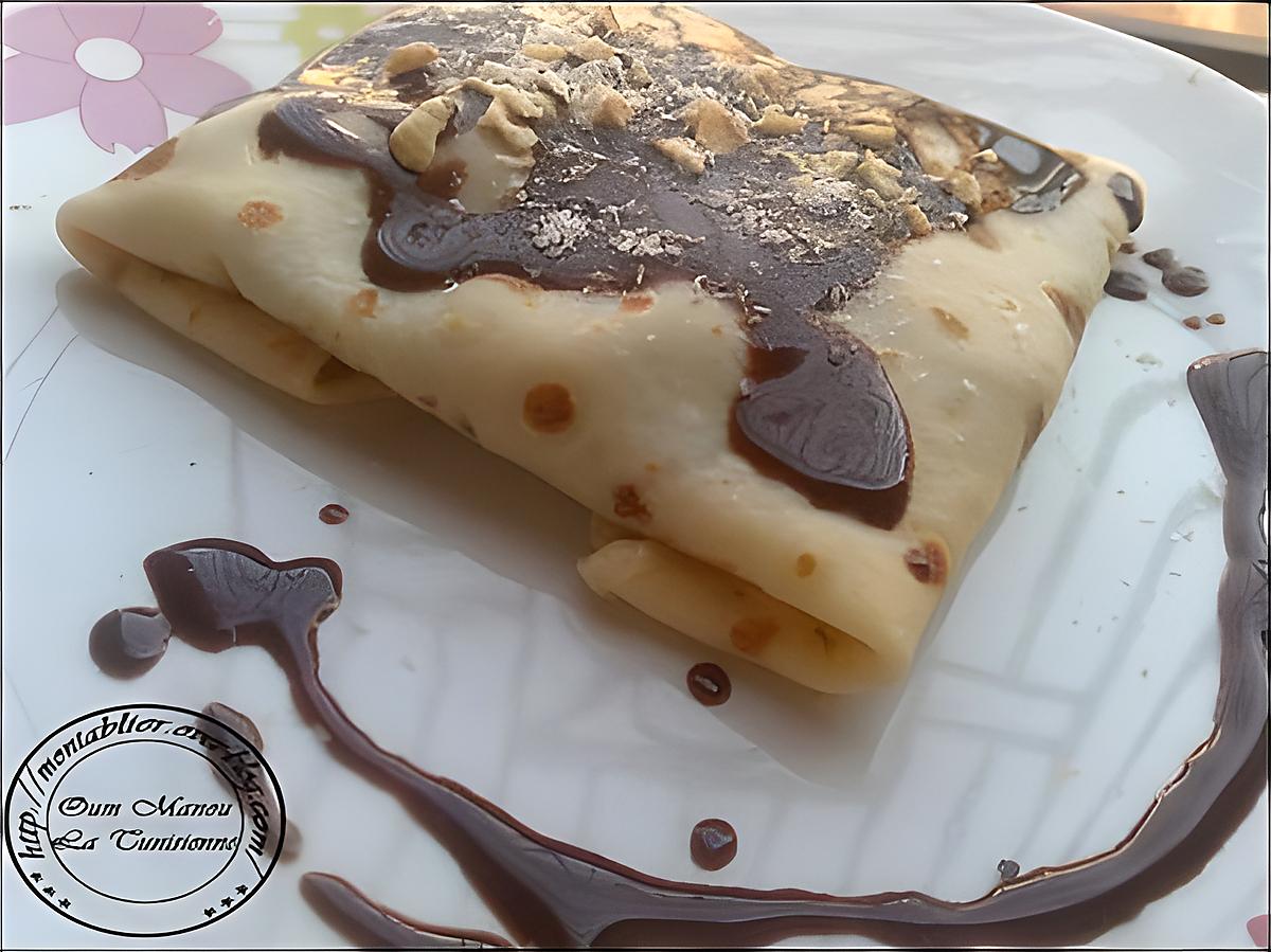 recette crêpe fourrée banane et ganache: