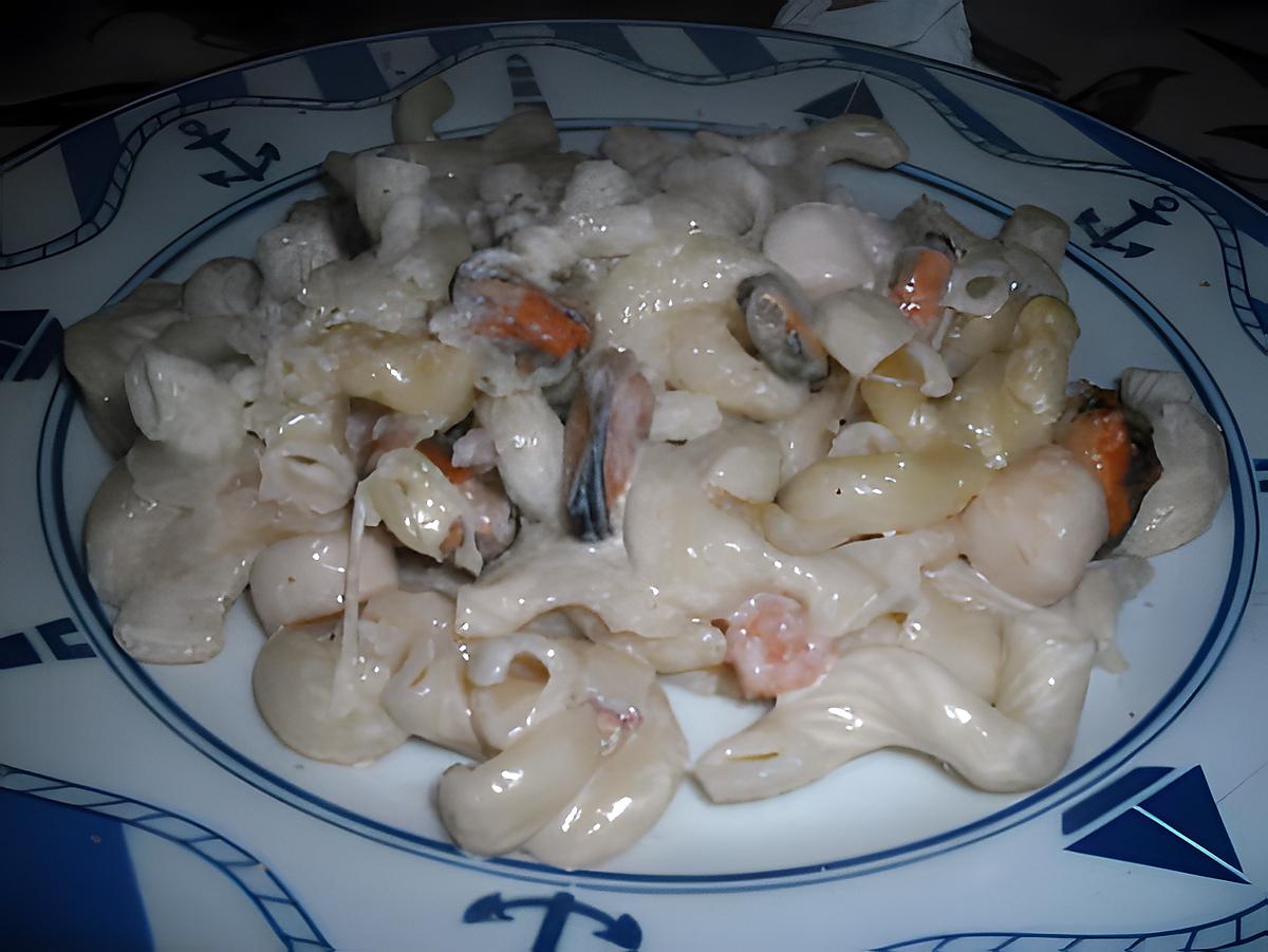 recette Gratin de pâte au fruits de mer