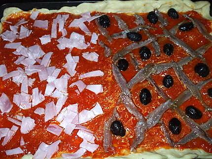 recette Pizza  mixte de la " Nona"....