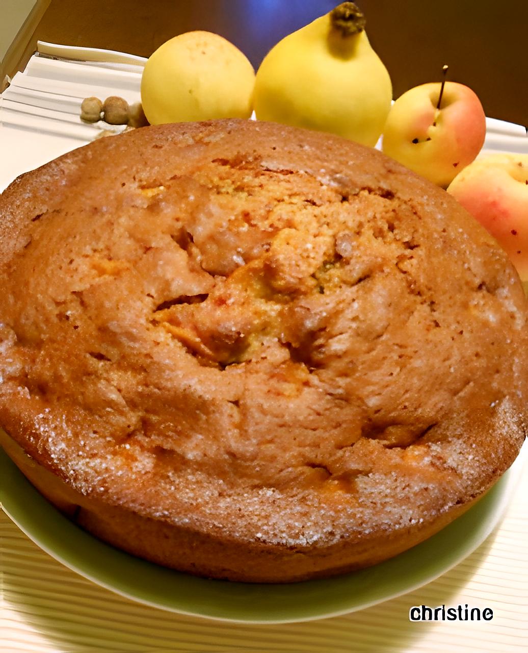 recette Gâteau au coteau du Layon, pomme-coing-noisettes
