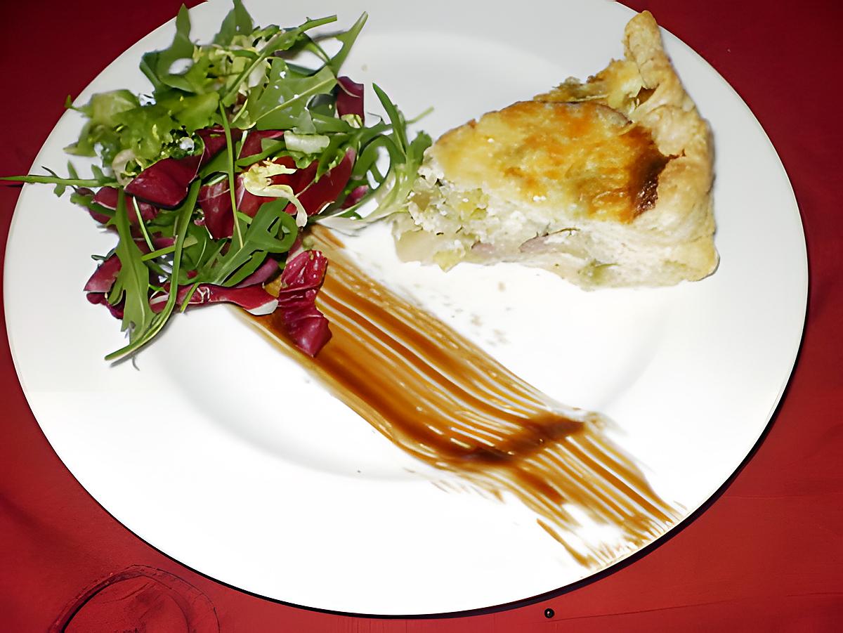 recette tourte aux poireaux et canard fumé