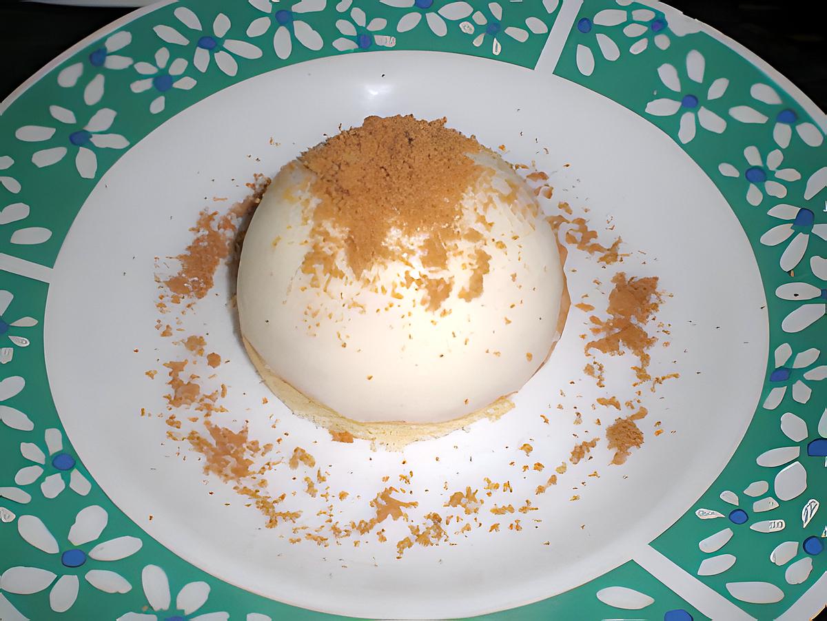 recette dome chocolat blanc,mousse spéculoos