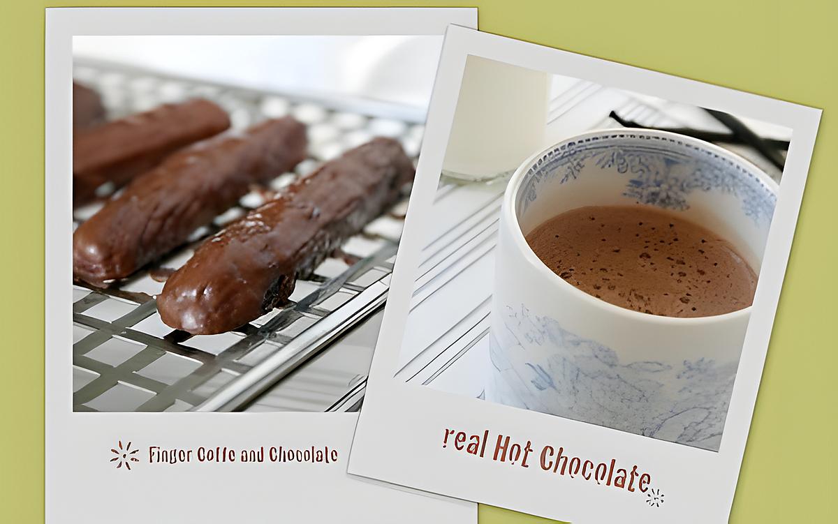 recette ** sablé au café glacage chocolat et vrai chocolat chaud selon trish Deseine**