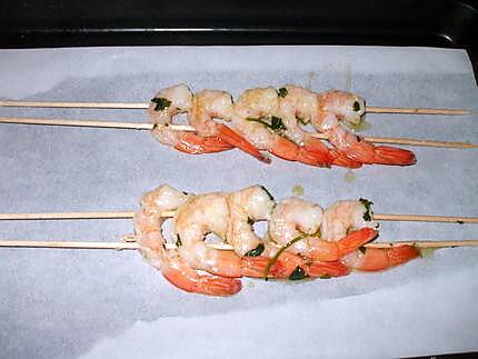 recette Brochettes de crevettes..  à la Thaïlandaise....