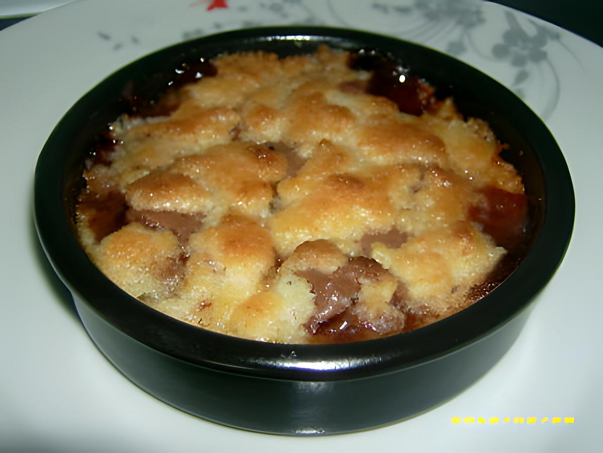 recette crumble de noix de coco au nutella et banane macérée au rhum