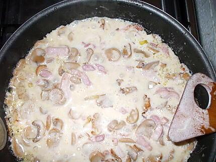 recette Tagliatelles Fraîches aux petits lardons....( Pour femmes pressées...)..Rapide et succulent...