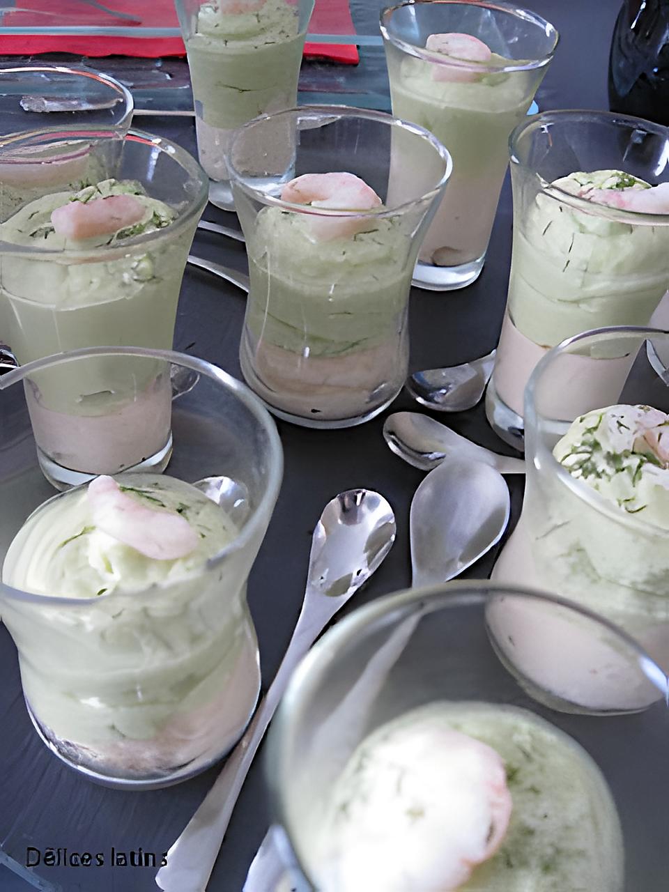 recette Verrines aux mousses de saumon et d'avocat