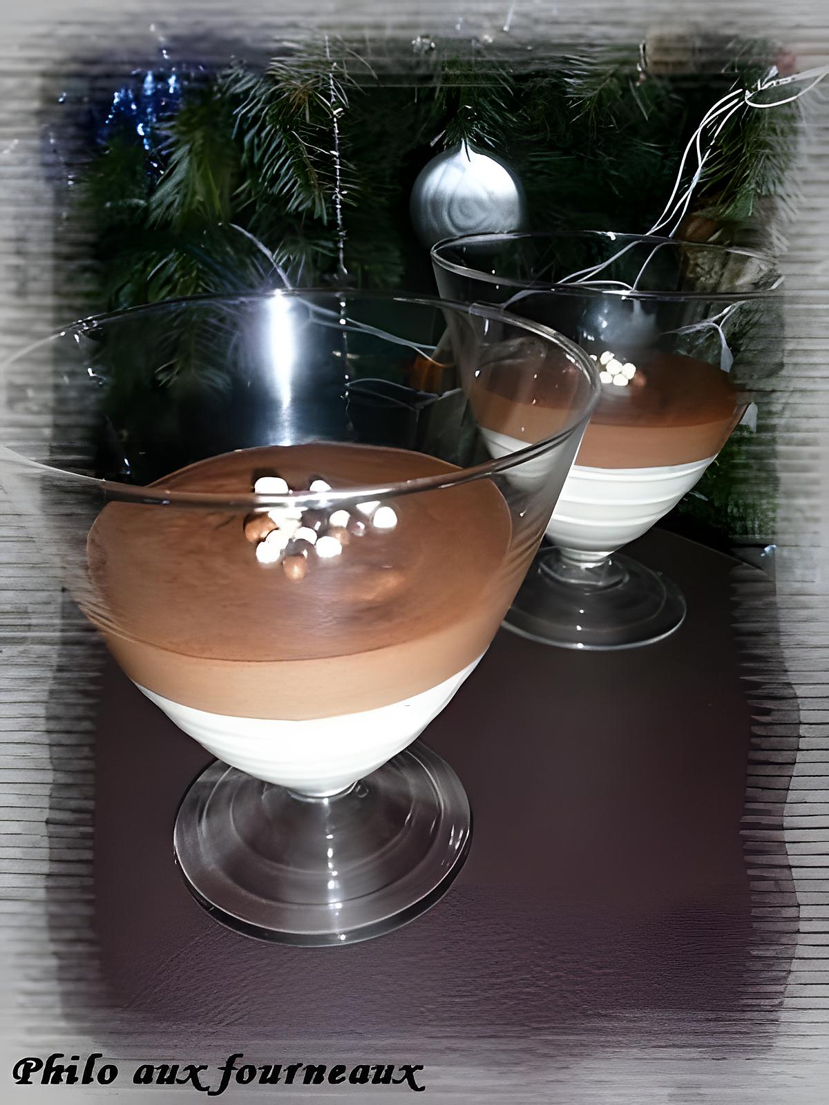 recette Duo de mousse au chocolat blanc & au Toblerone