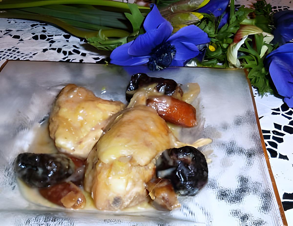 recette AMBROISINE DE POULET AUX FRUITS SECS Ce plat a été servi dans un menu de fête, à Sienne, le mardi 23 décembre 1326