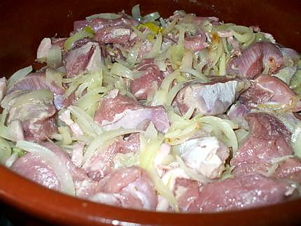 recette Estofado de pavo encebollado.....( Sauté de dinde......)...