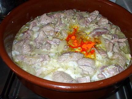 recette Estofado de pavo encebollado.....( Sauté de dinde......)...