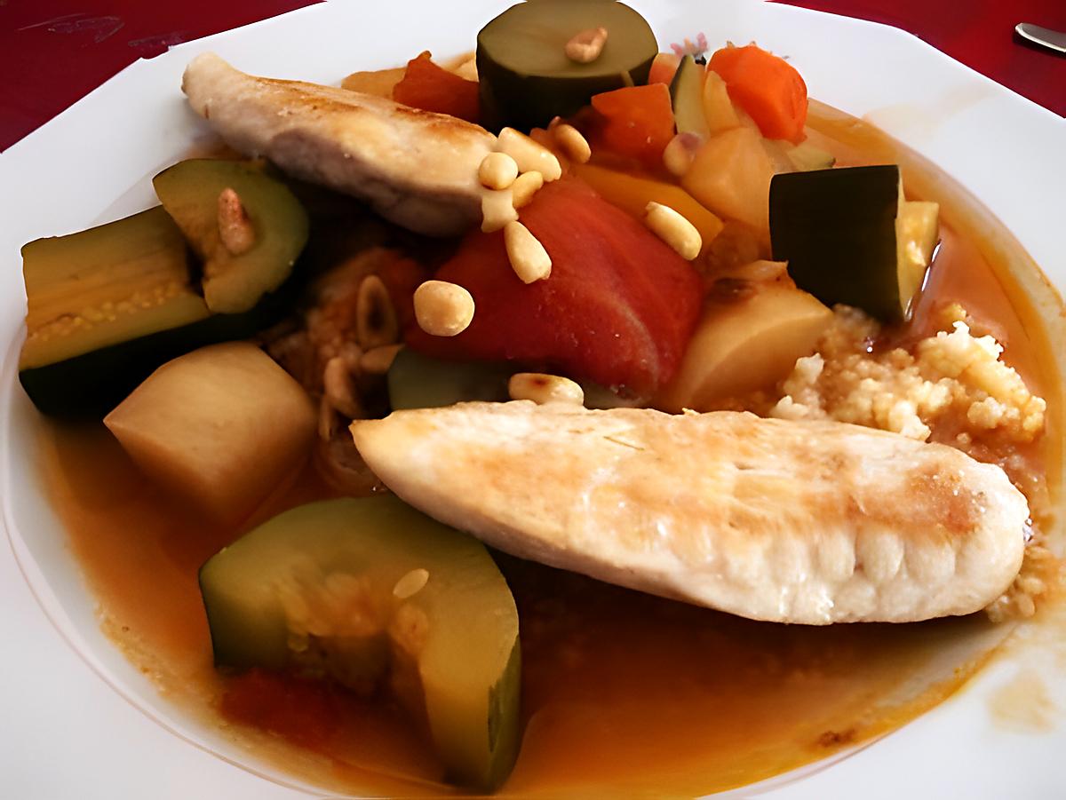 recette Coucous de légumes et poulet à l'oriental
