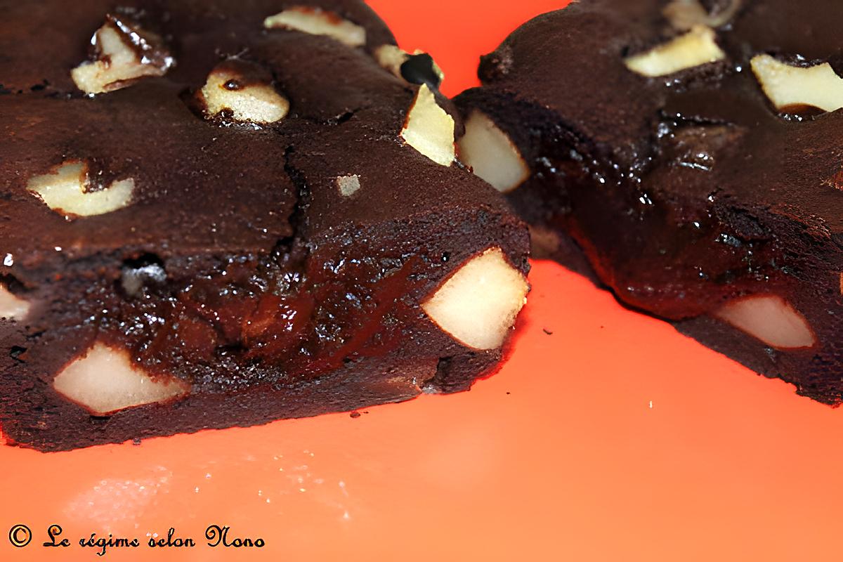 recette Fondant chocolat/poires façon mi-cuit