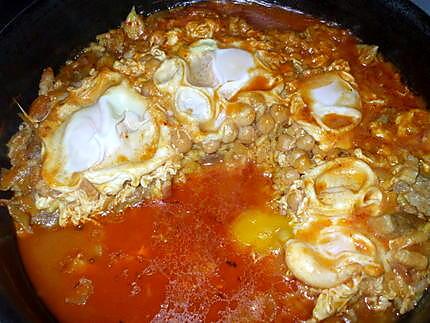recette Arroz caldoz....con Magro y huevos...( Cazolette de riz ..avec .Rouelle de porc -(  ou agneau... etc......) et oeufs..pochés )