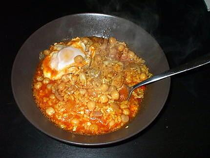 recette Arroz caldoz....con Magro y huevos...( Cazolette de riz ..avec .Rouelle de porc -(  ou agneau... etc......) et oeufs..pochés )