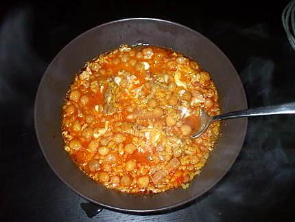 recette Arroz caldoz....con Magro y huevos...( Cazolette de riz ..avec .Rouelle de porc -(  ou agneau... etc......) et oeufs..pochés )