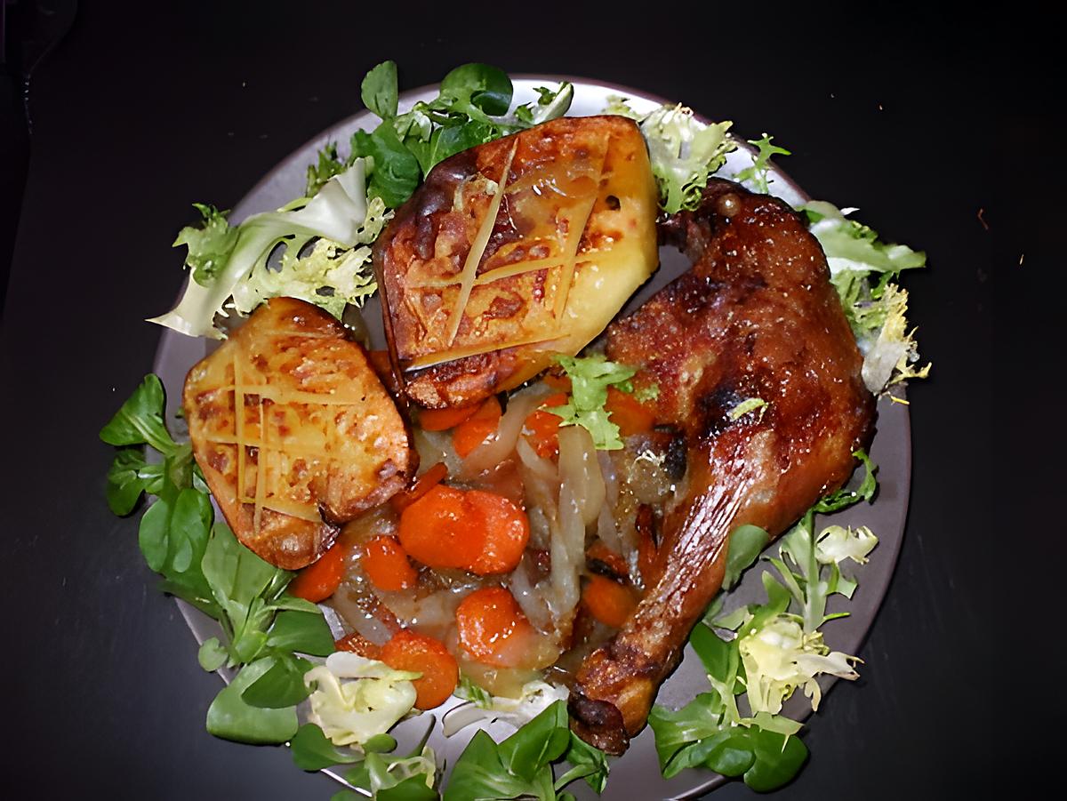 recette Canard laqué sur son petit lit de légumes.......