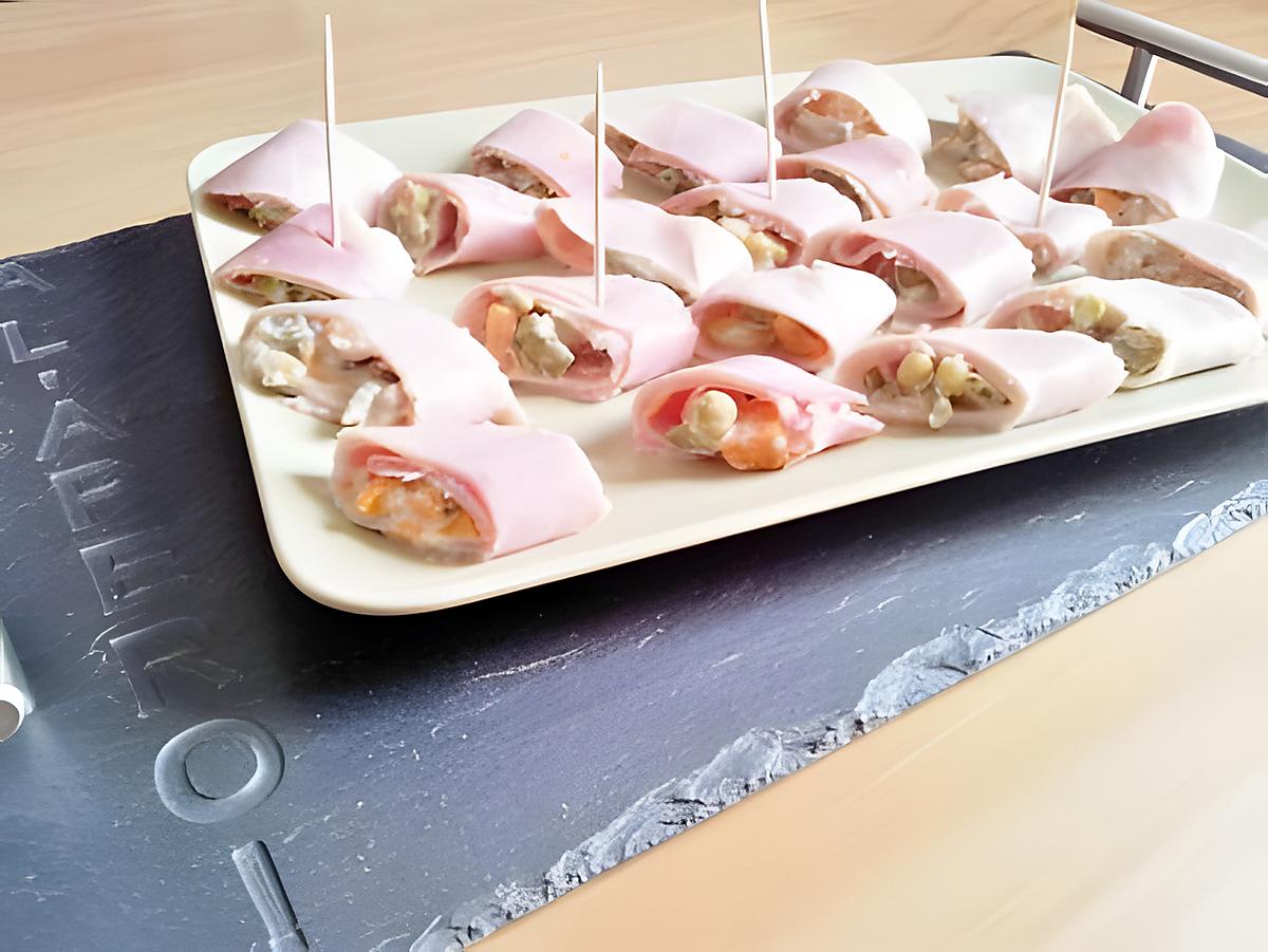 recette Sushi de jambon à la macédoine