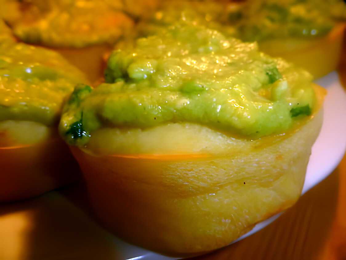 Muffins salé de mais, nappage guacamole