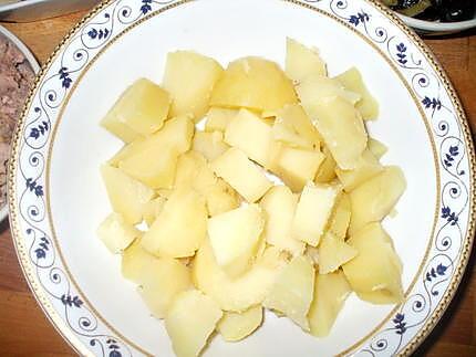 recette " Ensaladilla de patatas con variantes"...( Salade de P.d.terre )