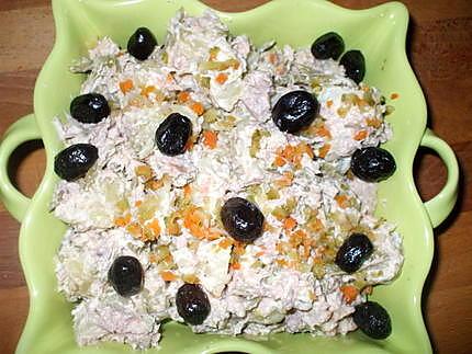 recette " Ensaladilla de patatas con variantes"...( Salade de P.d.terre )