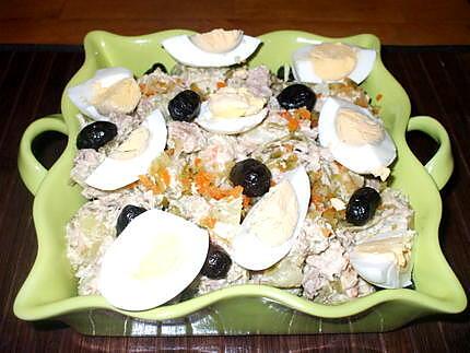 recette " Ensaladilla de patatas con variantes"...( Salade de P.d.terre )