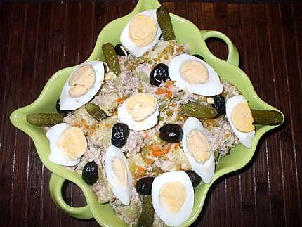 recette " Ensaladilla de patatas con variantes"...( Salade de P.d.terre )