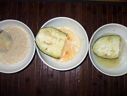 recette " Duo d'aubergine".... Miel ou crème au "Boursin"..... au choix...........