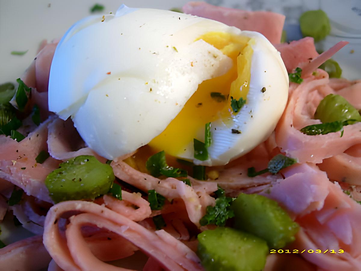 recette tagliatelles de jambon au poivre et son œuf mollet