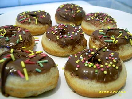 recette minis donuts, glaçage au nutella