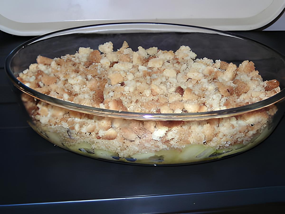 recette Crumble de pommes, amandes au caramel