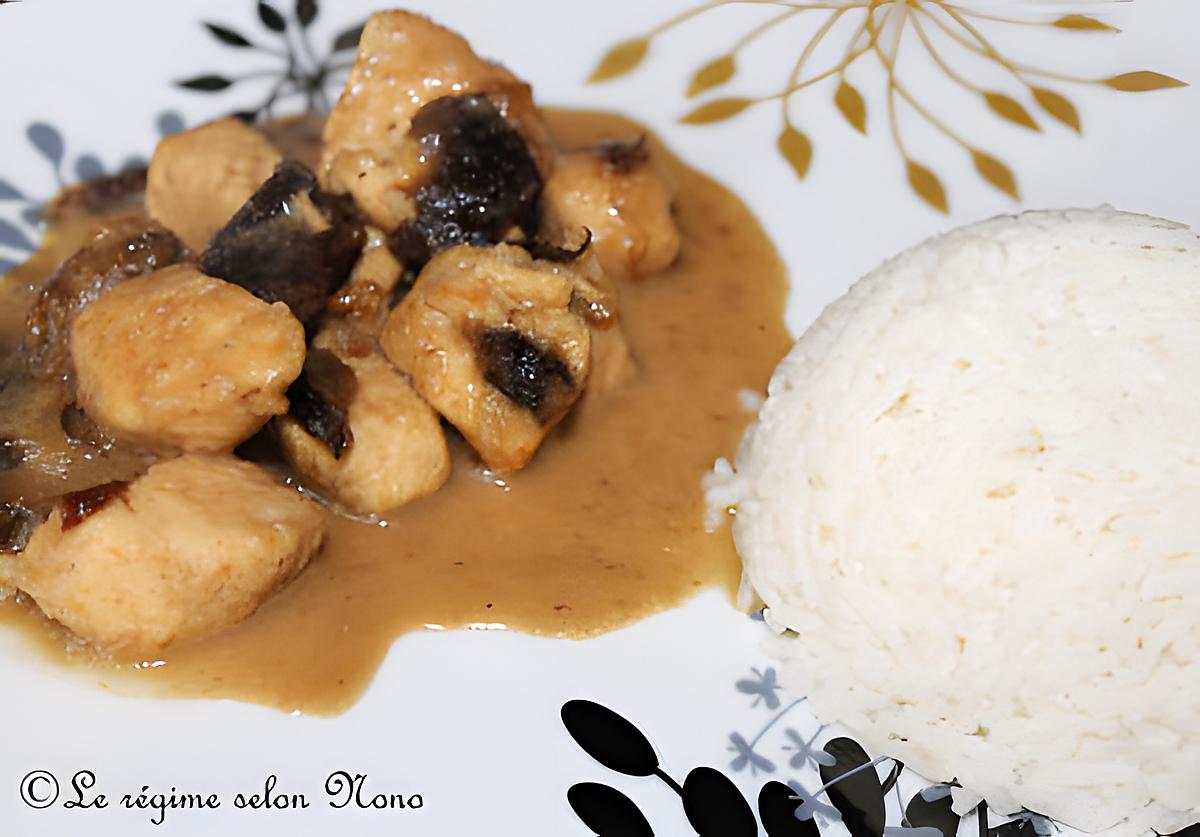 recette Poulet au curry et aux pruneaux selon nono