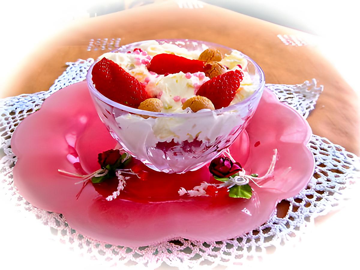 recette FRAISES A LA CREME TRES LEGERE ..