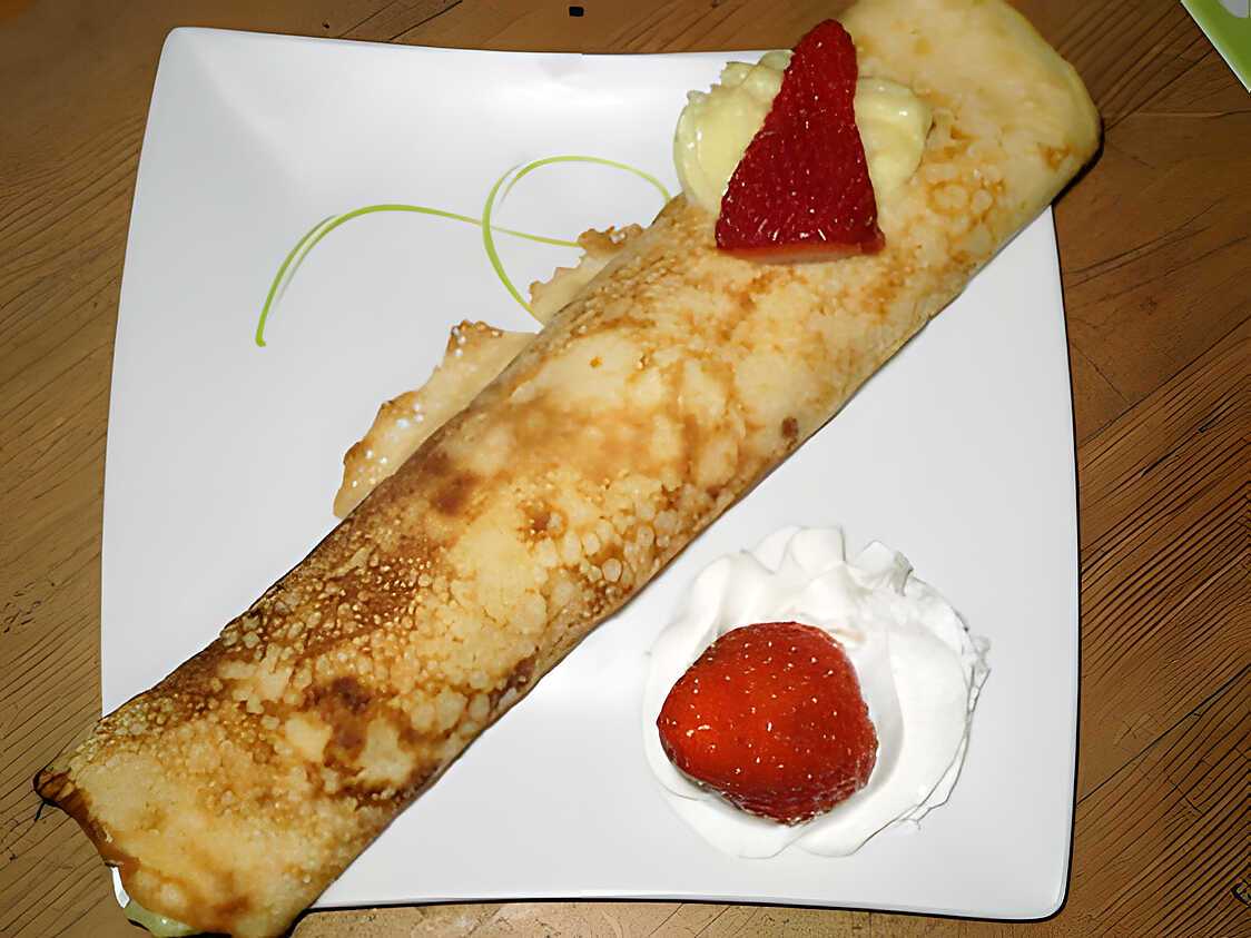 Recette de Crèpes roulées à la crème vanille
