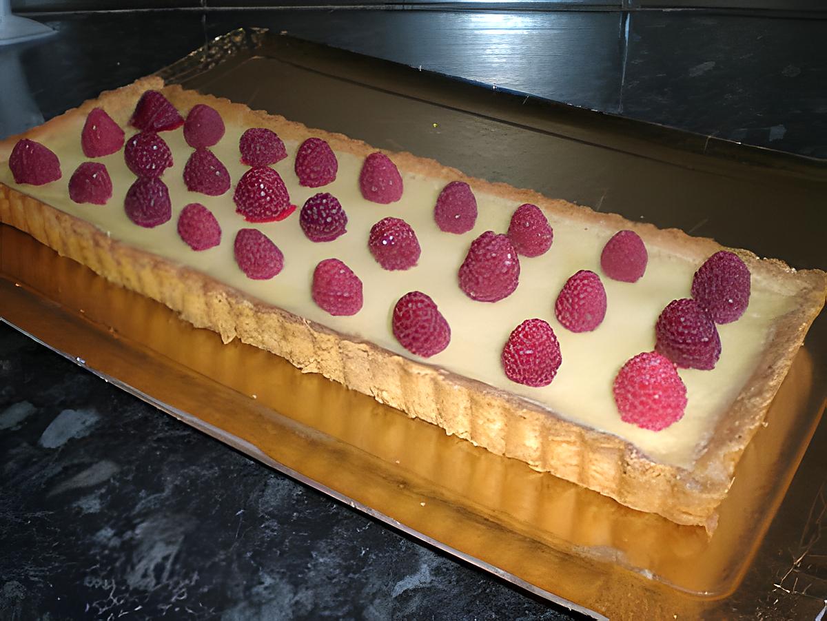 recette tarte chocolat blanc et framboise