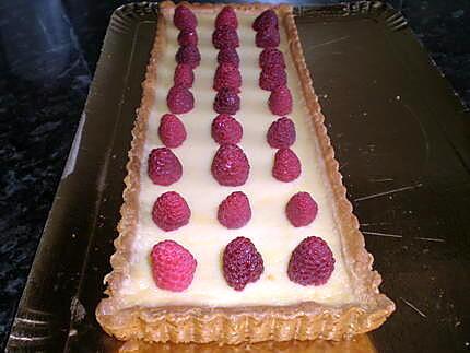 recette tarte chocolat blanc et framboise