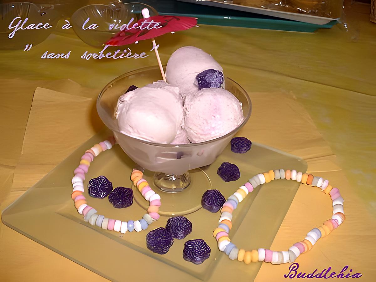 recette Glace à la violette ( sans sorbetière)