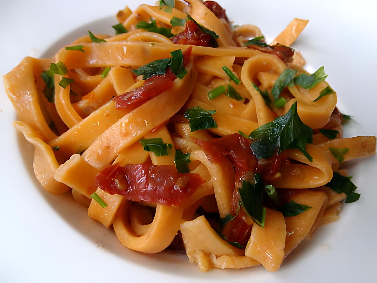 recette Tagliatelles aux tomates séchées maison