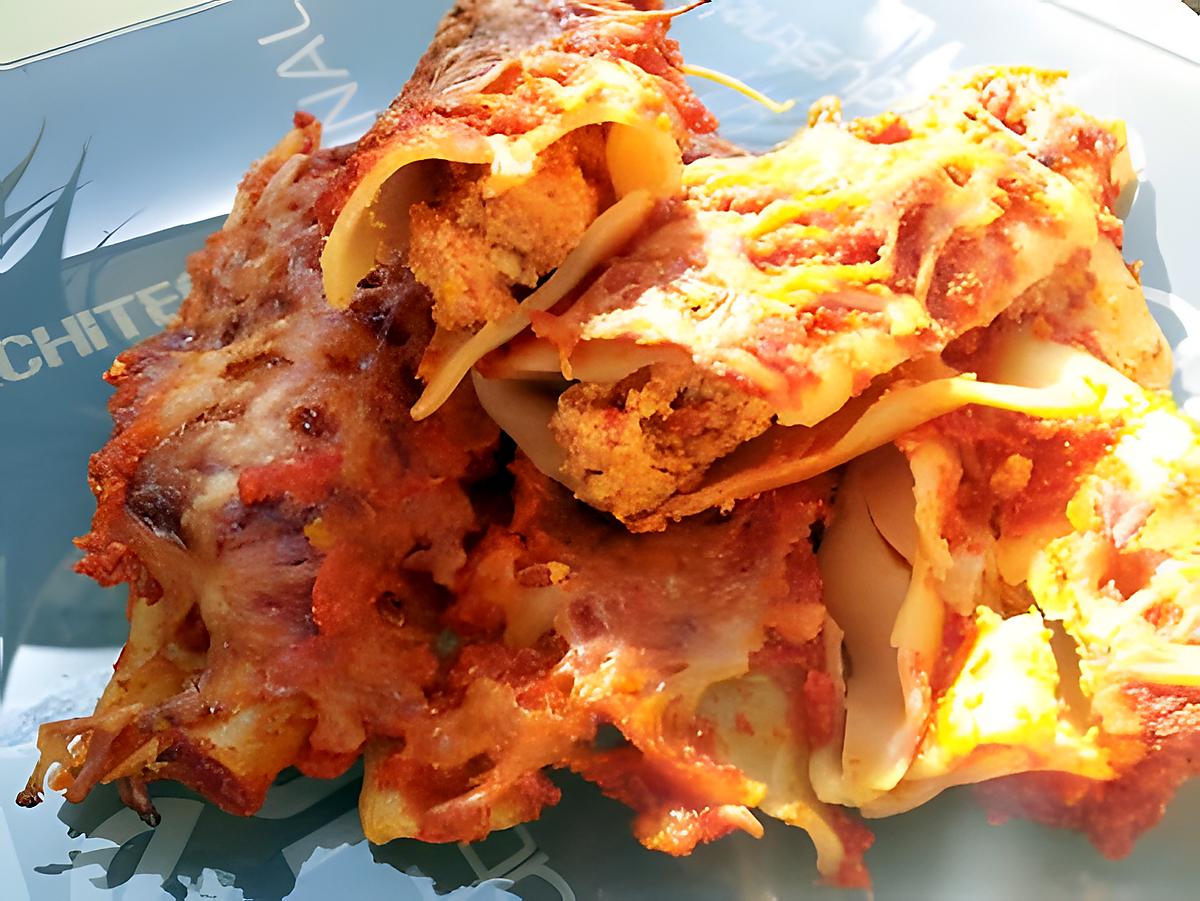 recette Cannelonnis aux poulet poivrons et chorizo