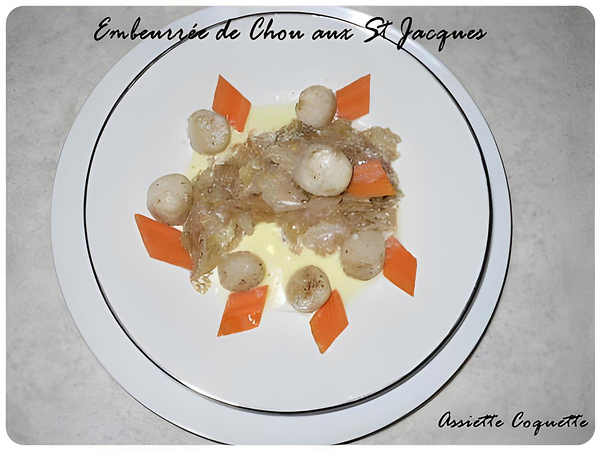 recette Embeurrée de chou aux st jacques