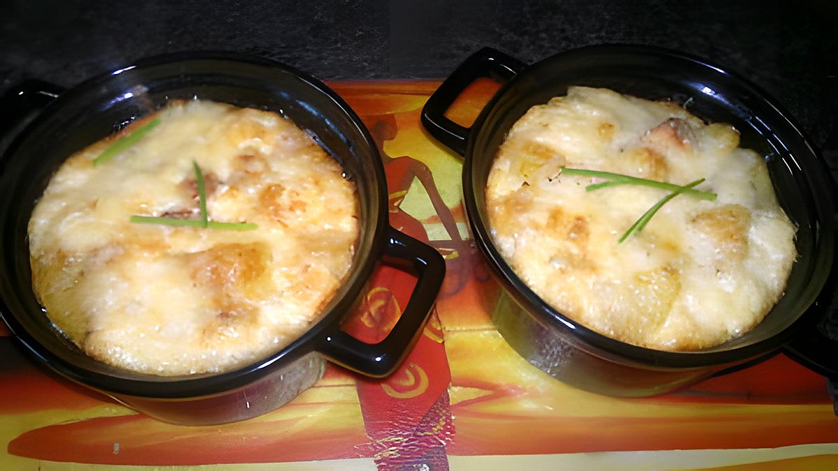 recette Gratin de boudin blanc au Chaource et Moutarde à l'ancienne