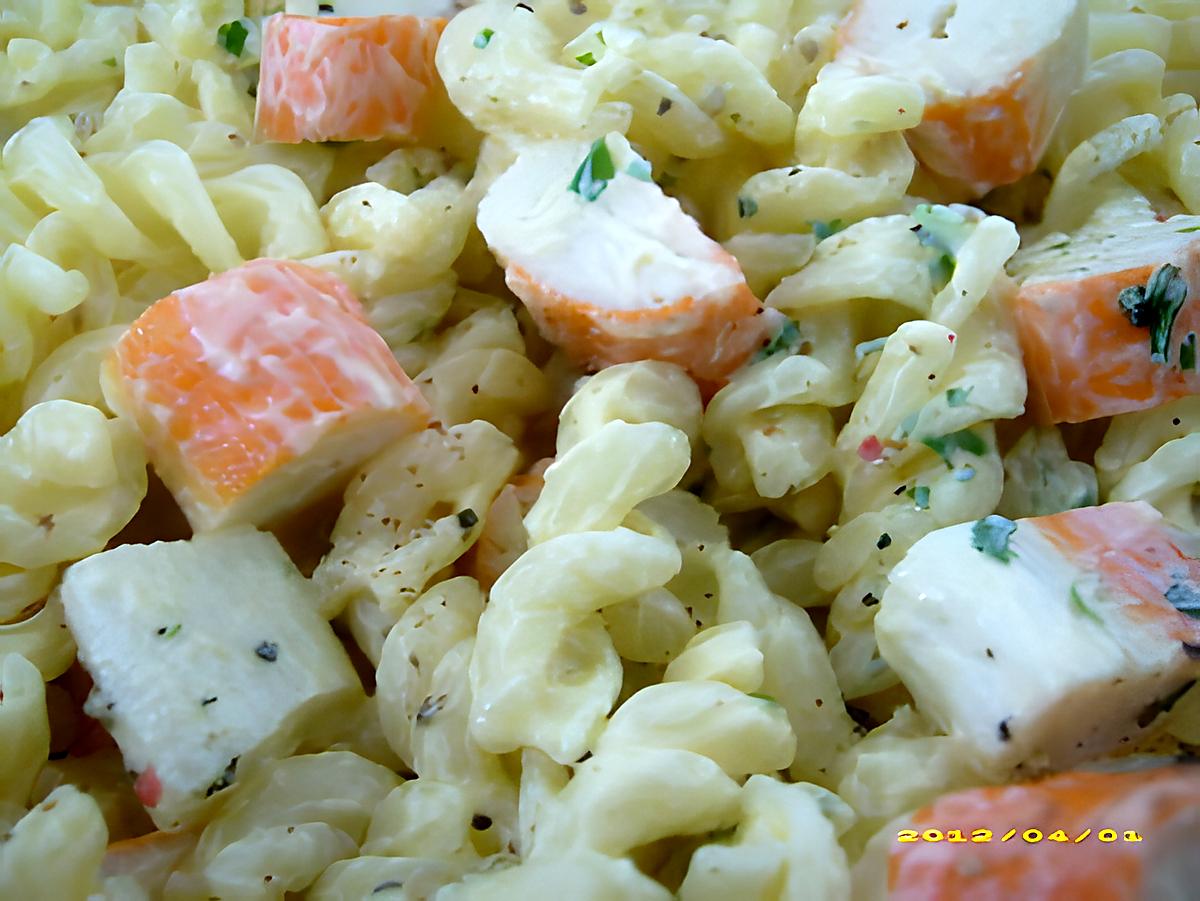 recette salade de fusilli au surimi