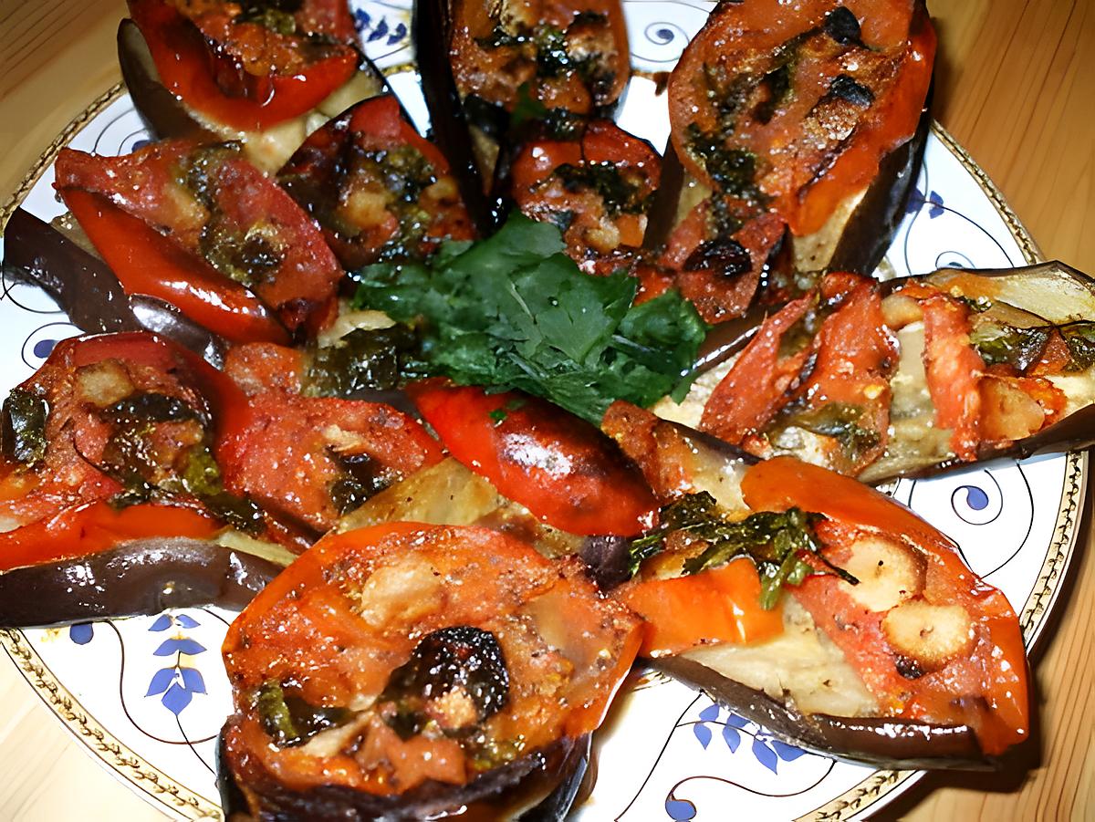 recette " Lamelles d'aubergines...au four..."