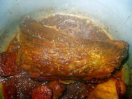 recette Guisado  "Andaluz"de patatas con chicharos ( Ragoût de p.d.terre et P.Pois à "l'andalouse"...)