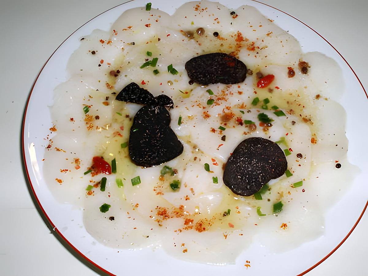 recette Carpaccio de coquilles St jacques à la truffe