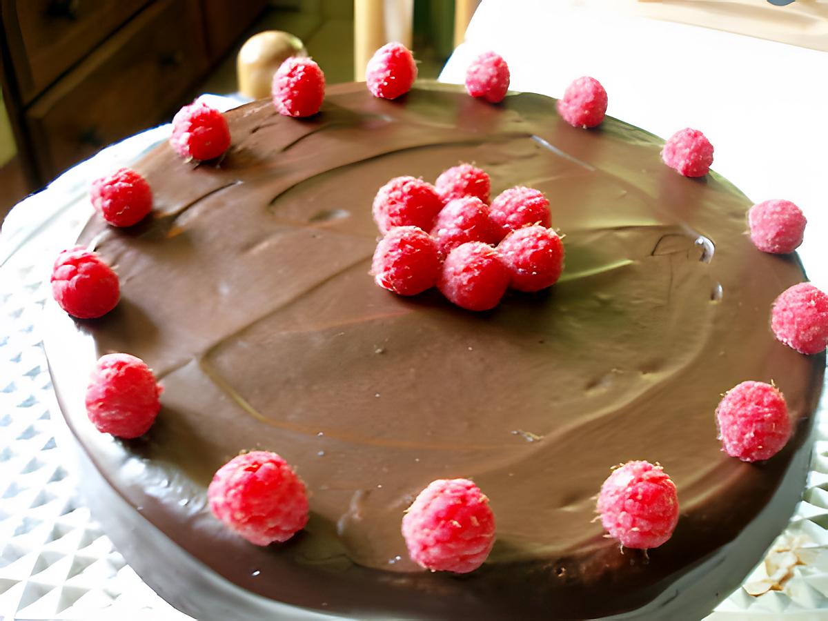 recette Gâteau chocolat framboises