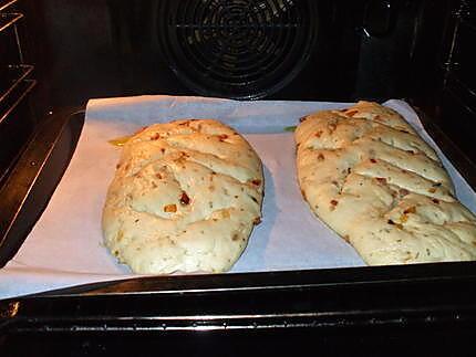 recette Foccacia oignons et lardons à la Kapi....