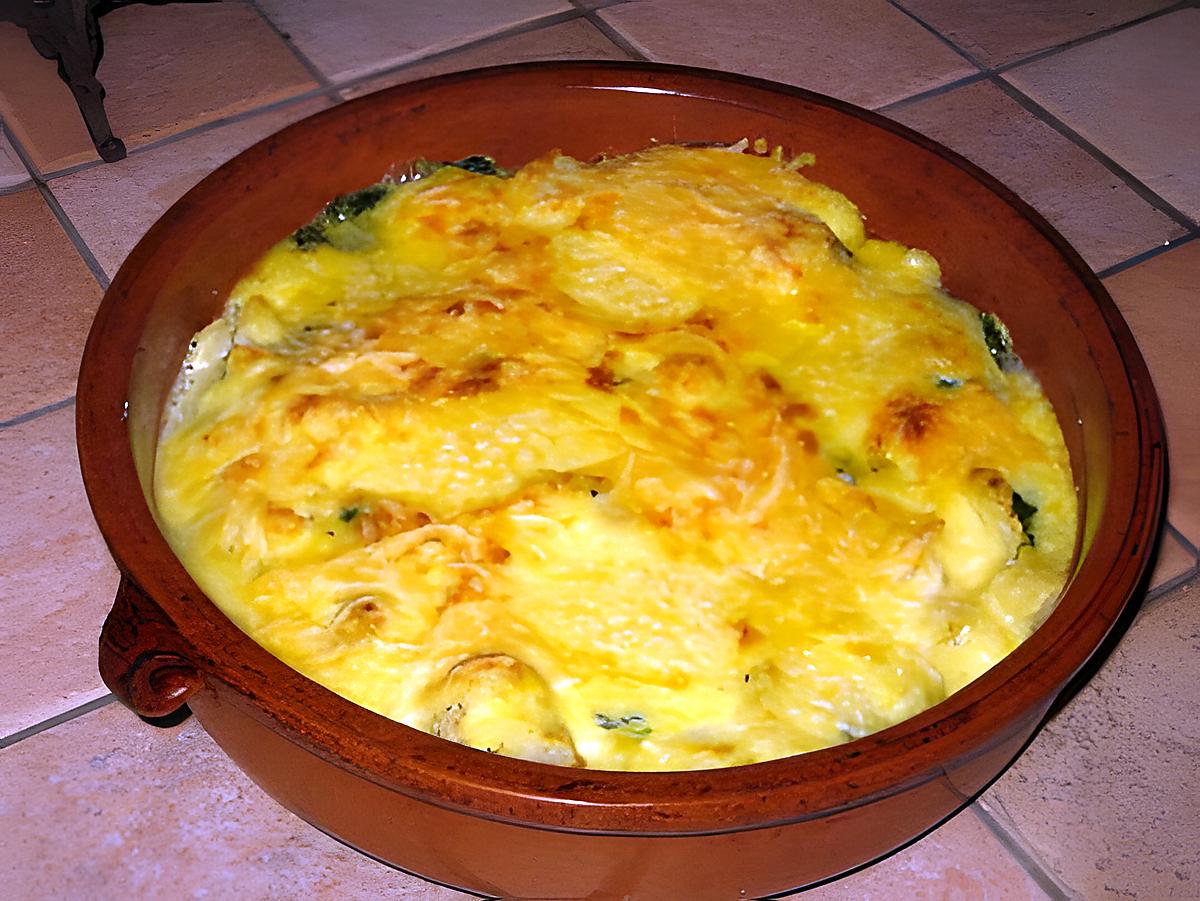 recette Gratin de chou-fleur aux épinards.